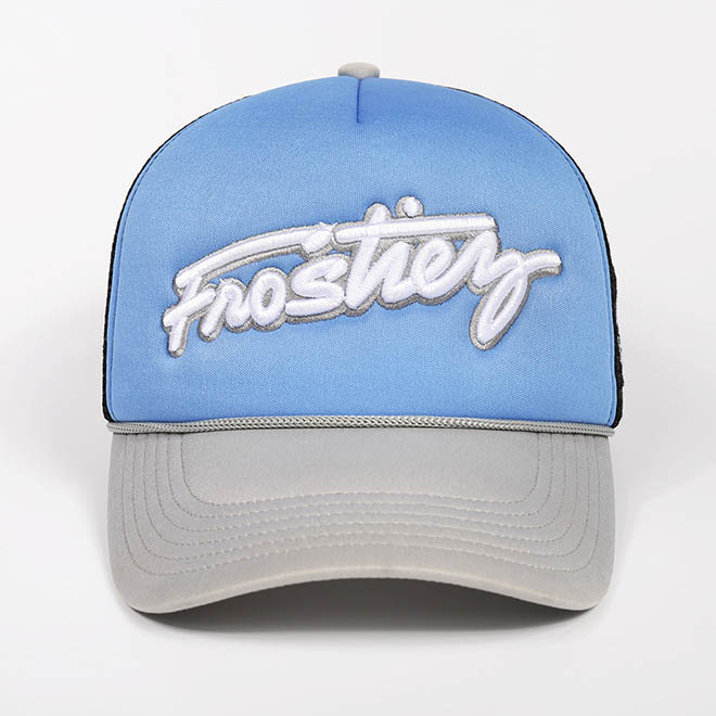 Custom 5 Panel 3D Embroidery Logo Foam Mesh Rope Cap Trucker Hat