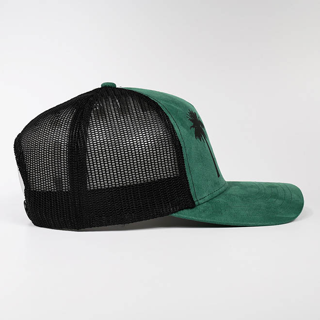 Custom 5 Panel Suede TPU Patch Logo Wide Brim Men Women Mesh Cap Trucker Hat