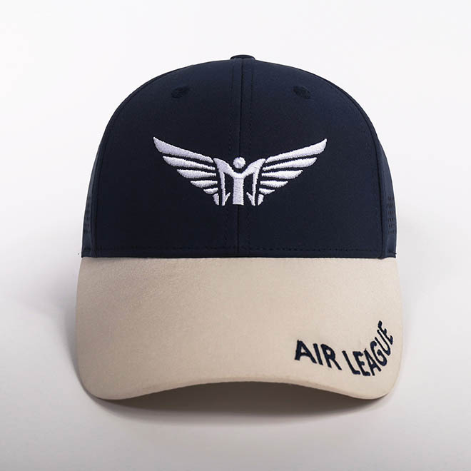 Custom 6 Panel Polyester 2 Tone Embroidery Logo Laser Cut Hole Baseball Cap