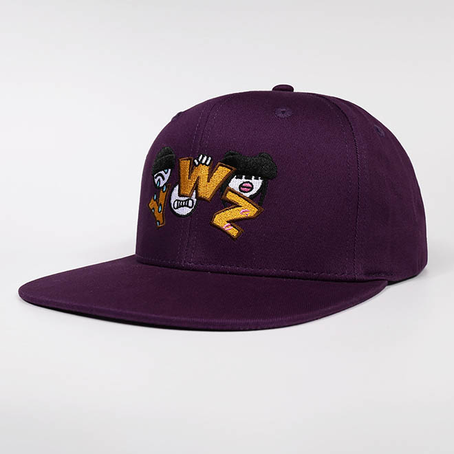 Custom 6 Panel Cotton Embroidery Logo Screen Print Underbrim Flat Brim Hat Snapback Cap