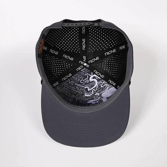 Custom 5 Panel Polyester Flat Brim Laser Cut Hole Rope Hat Embroidery Logo Snapback Cap