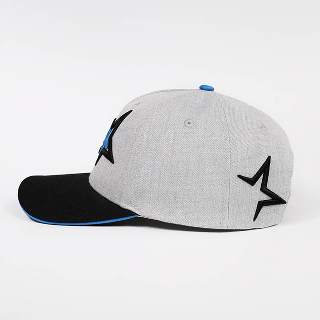 Customise 5 Panel Acrylic 3D Embroidery Logo Printed Sandwich Brim Baseball Cap