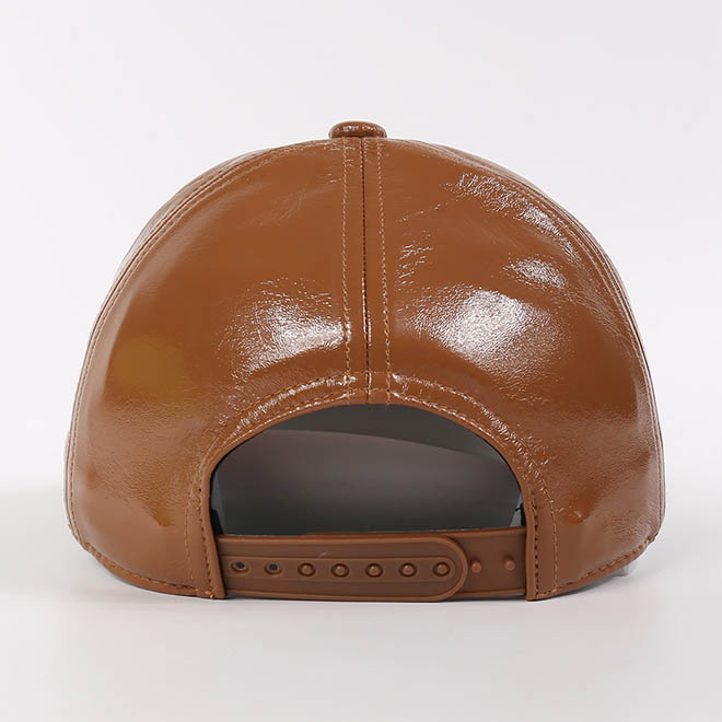 Custom 6 Panel Plain Blank Leather Hat Men Women Curved Brim Baseball Cap
