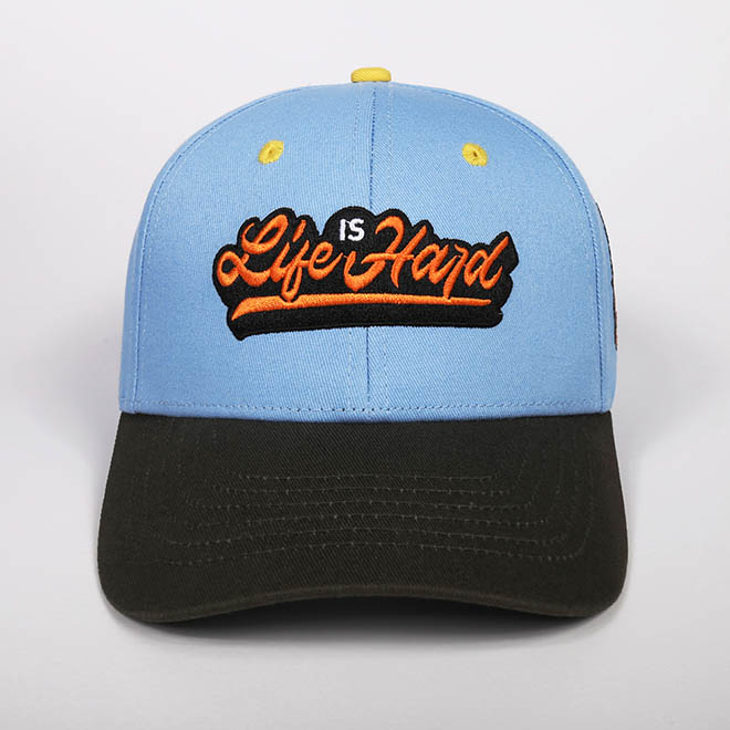 Custom 6 Panel Cotton 2 Tone Embroidery Logo Men Women Hat Baseball Cap