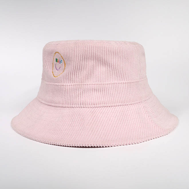 Custom Design Fashion Corduroy Embroidery Logo Women Bucket Hat