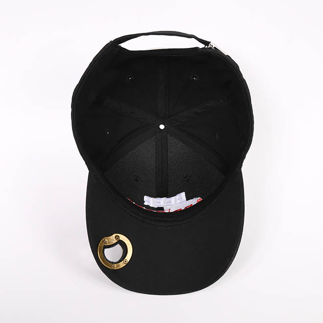 Custom 6 Panel Cotton Embroidery Logo Men Baseball Cap With Bottle Opener