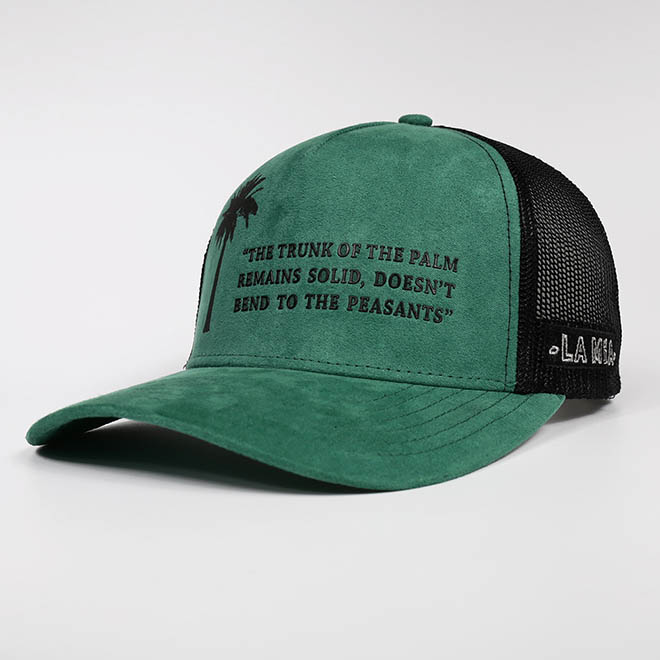 Custom 5 Panel Suede TPU Patch Logo Wide Brim Men Women Mesh Cap Trucker Hat