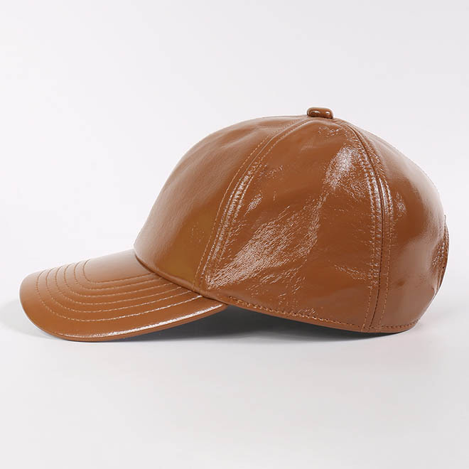 Custom 6 Panel Plain Blank Leather Hat Men Women Curved Brim Baseball Cap