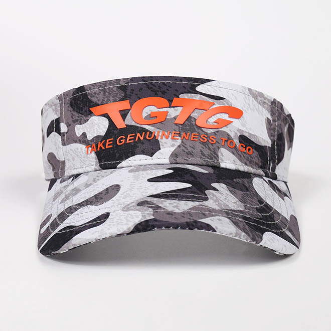 Custom Camouflage Polyester TPU Patch Logo Men Sun Visor Hat