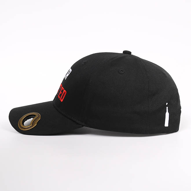 Custom 6 Panel Cotton Embroidery Logo Men Baseball Cap With Bottle Opener