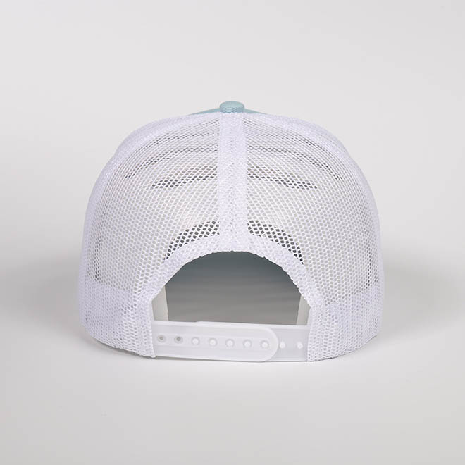 Custom 6 Panel Cotton Leather Patch Logo Curved Brim Mesh Cap Trucker Hat