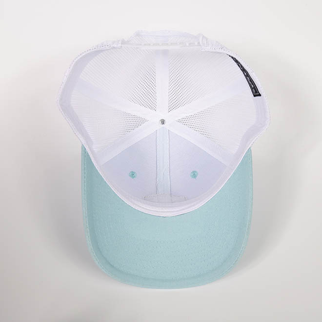 Custom 6 Panel Cotton Leather Patch Logo Curved Brim Mesh Cap Trucker Hat