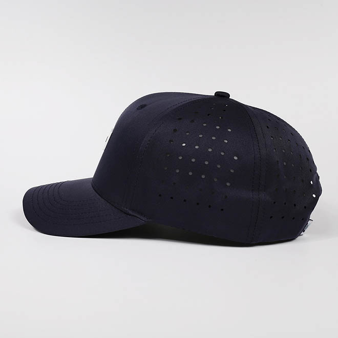 Custom 6 Panel TPU Patch Logo Polyester Laser Cut Hole Baseball Cap