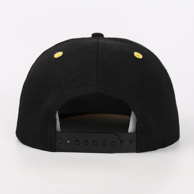 Custom 6 Panel 3D Embroidery Logo Cotton Hip Hop Flat Brim Hat Snapback Cap