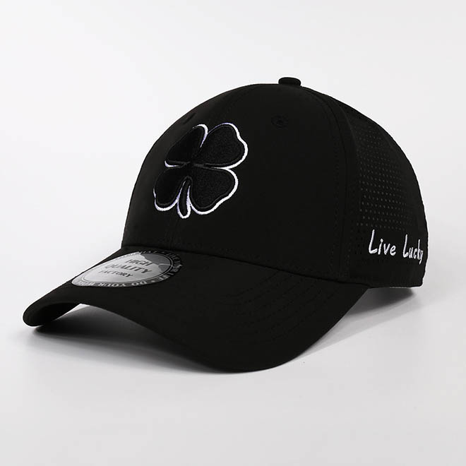 Custom Polyester 6 Panel 3D Embroidery Logo Laser Cut Hole Hat Baseball Cap