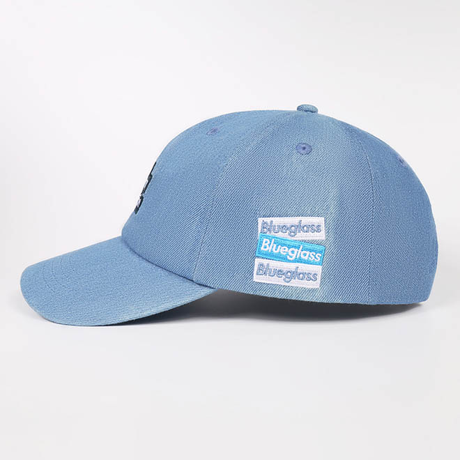 Custom 6 Panel Denim Embroidery Logo Curved Brim Women Baseball Cap