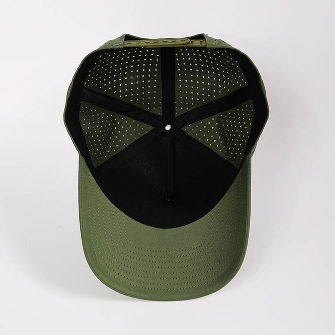 Custom 5 Panel Polyester Laser Cut Hole PVC Patch Logo Men Women Baseball Cap