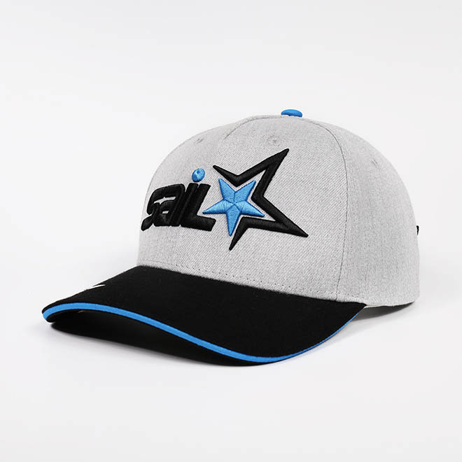 Customise 5 Panel Acrylic 3D Embroidery Logo Printed Sandwich Brim Baseball Cap