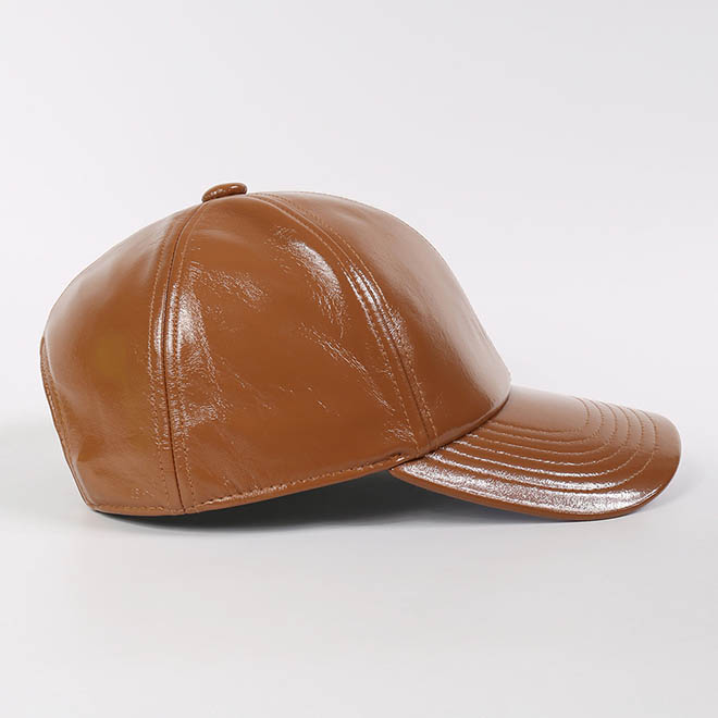 Custom 6 Panel Plain Blank Leather Hat Men Women Curved Brim Baseball Cap