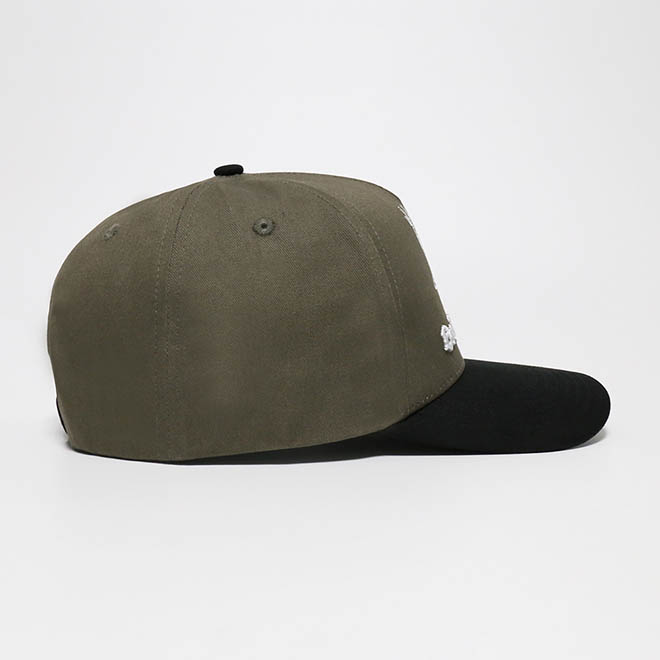 Custom 2 Tone 5 Panel Cotton 3D Embroidery Logo Curved Brim Baseball Cap