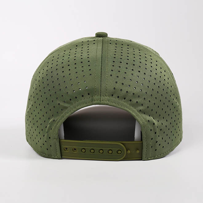Custom 5 Panel Polyester Laser Cut Hole PVC Patch Logo Men Women Baseball Cap