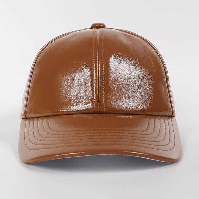 Custom 6 Panel Plain Blank Leather Hat Men Women Curved Brim Baseball Cap