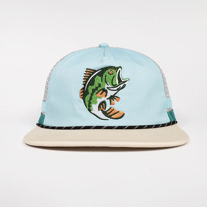 Custom 5 Panel Cotton Unstructured Embroidery Logo Flat Brim Side Strap Mesh Cap Trucker Hat